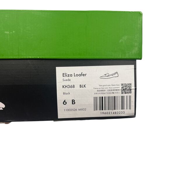 Kate Spade Eliza Suede Leather Flat Slip On Loafer Moccasin Black Size 6B - Picture 9 of 9